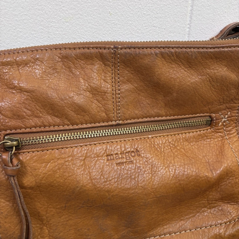 Margot Tan‎ Leather Shoulder Bag Retro Style  - READ - Picture 2 of 13